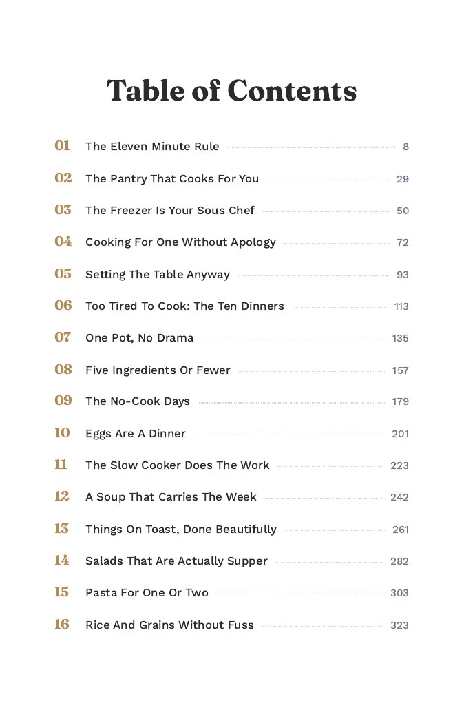 The table of contents